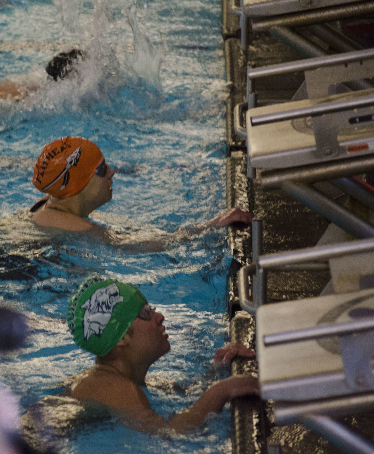 Kalispell Glacier's AJ Popp and Flathead's Lily Milner race